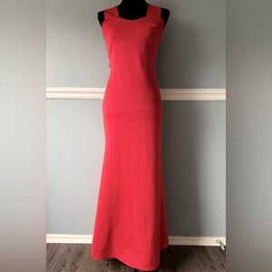 Club L London Vibrant Coral Red Maxi Dress 16